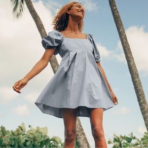 Lulu’s Forever Trendy Light Blue Puff Sleeve Babydoll Dress
